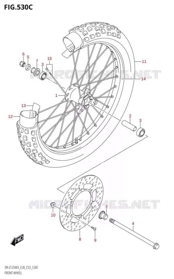 ROUE AVANT (DR-Z125L:E33) Suzuki MOTO 125 DR-Z 2023  DR-Z125LM3 E28 2023 M3 (E28)