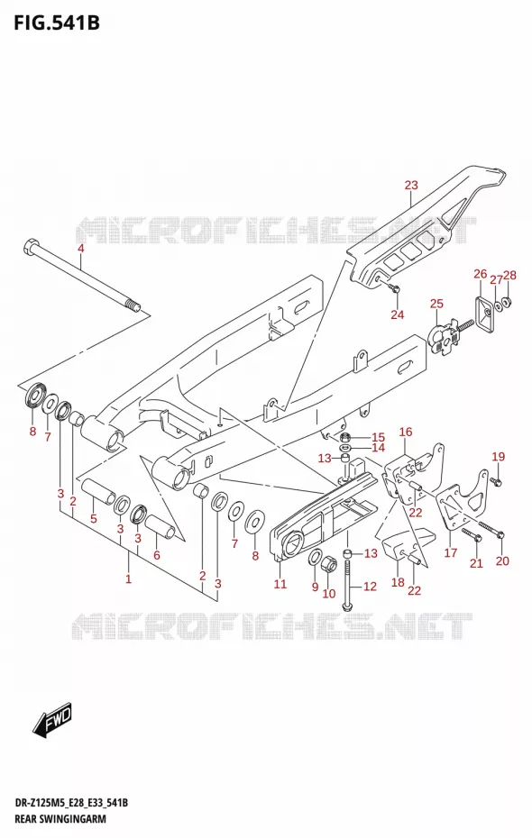 BRAS OSCILLANT (DR-Z125) Suzuki MOTO 125 DR-Z 2025  DR-Z125LM5 E28 2025 M5 (E28)