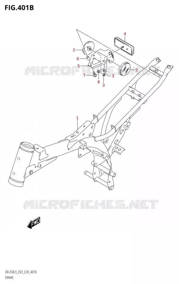 CADRE (DR-Z50:E28) Suzuki MOTO 50 DR 2019  DR-Z50 2019 L9 (E28)