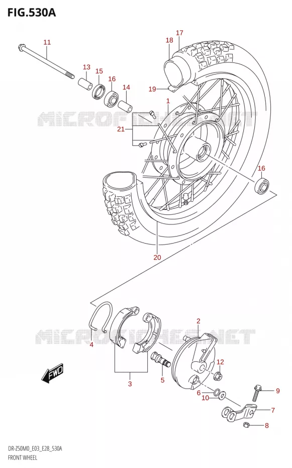 ROUE AVANT Suzuki MOTO 50 DR 2020  DR-Z50 2020 M0 (E28)