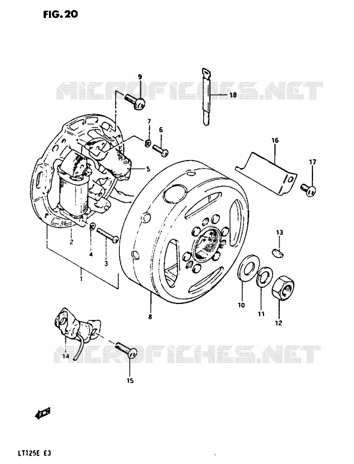 ALLUMAGE ROTOR - STATOR Suzuki QUAD 125 QUADRUNNER 1984  LT125E(E3)