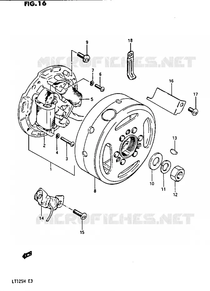 ALLUMAGE ROTOR - STATOR Suzuki QUAD 125 QUADRUNNER 1986  LT125G(E3)