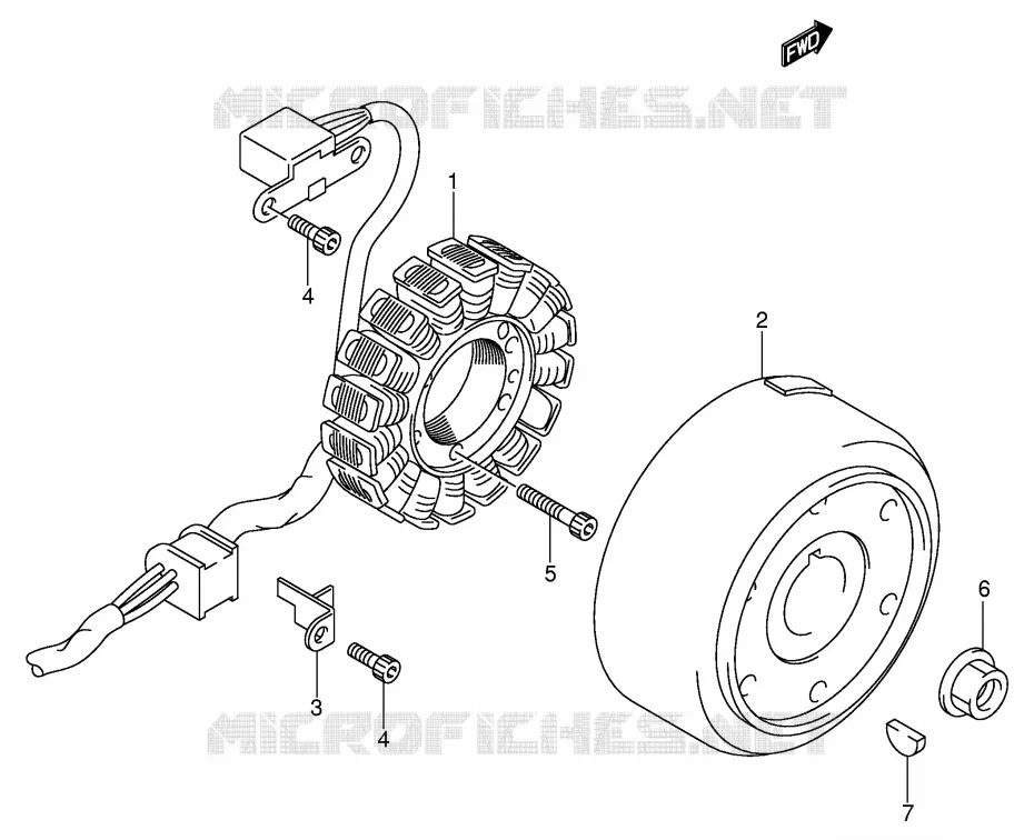 ALLUMAGE ROTOR - STATOR Suzuki QUAD 400 QUADSPORT 2003  LT-Z400K3(E3/E28)