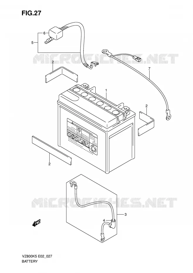 BATTERIE Suzuki MOTO 800 MARAUDER 2007  VZ800K7(E2)