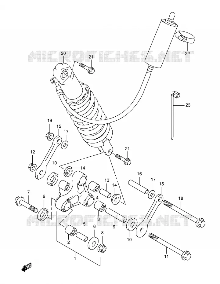 BIELLETTE DE SUSPENSION ARRIERE Suzuki MOTO 650 FREEWIND 2000  XF650UY(E2)