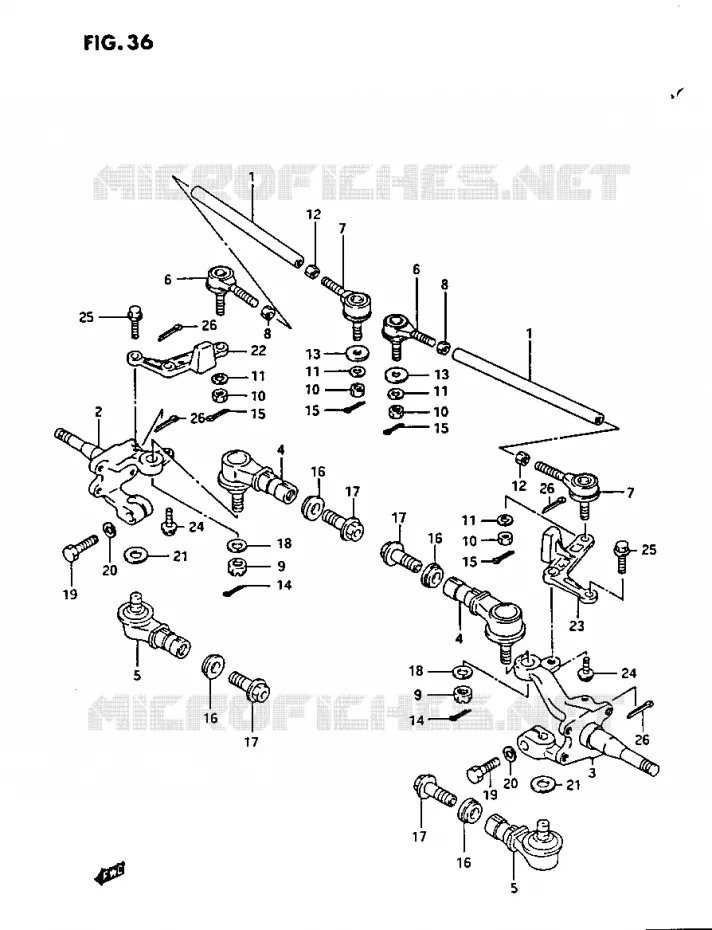 BIELLETTES DE DIRECTION - MOYEU Suzuki QUAD 230 OZARK 1987  LTF230H(E3)