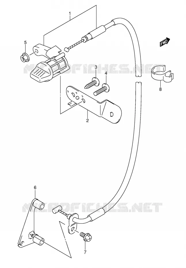 CABLE DE MARCHE ARRIERE Suzuki QUAD 400 QUADSPORT 2004  LT-Z400K4(E3/E28)