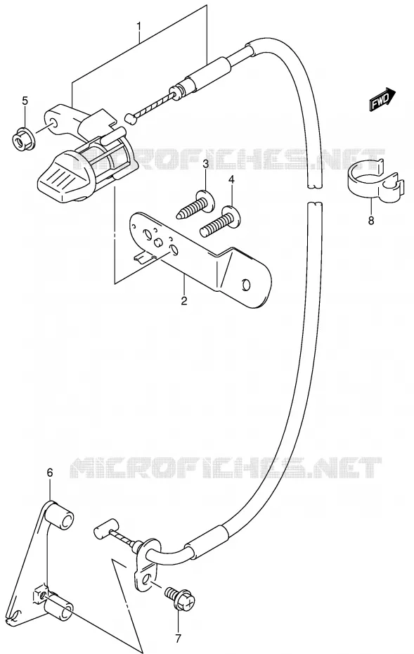 CABLE DE MARCHE ARRIERE Suzuki QUAD 400 QUADSPORT 2007  LT-Z400K7(E19)