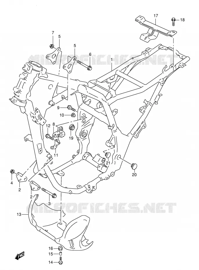 CADRE Suzuki MOTO 650 FREEWIND 1997  XF650UV(E2)