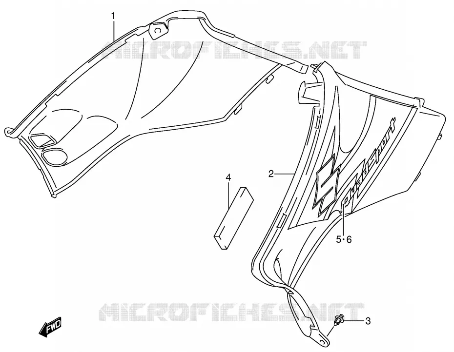 CARENAGES ARRIERE (MODELE K4) Suzuki QUAD 400 QUADSPORT 2007  LT-Z400K7(E19)