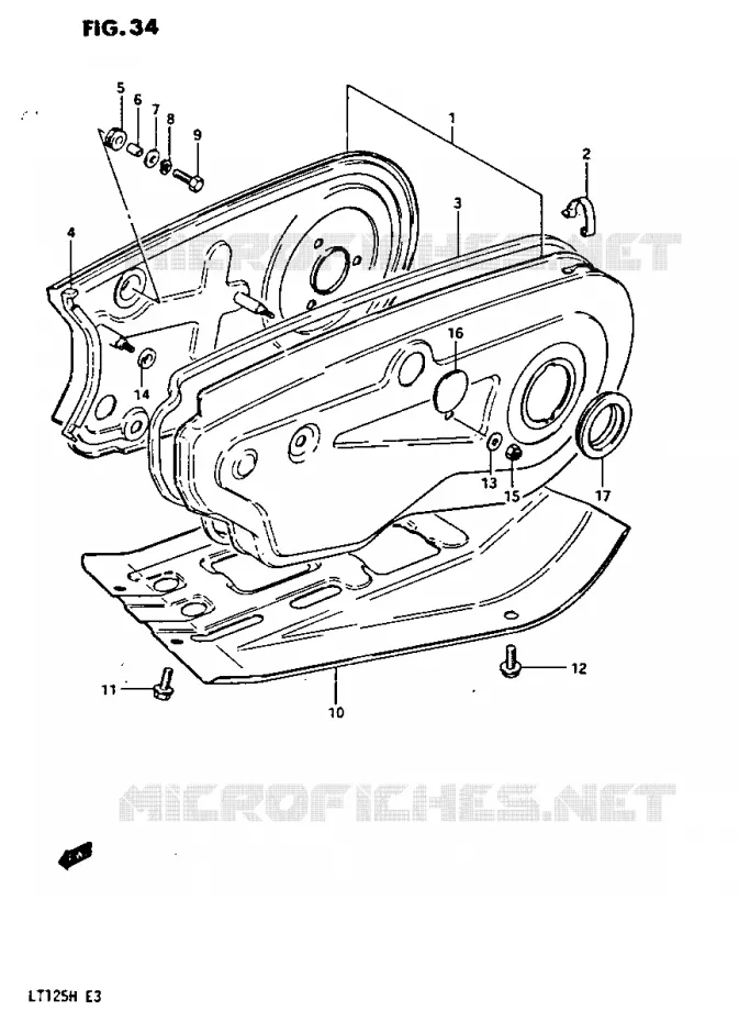 CARTER DE CHAINE Suzuki QUAD 125 QUADRUNNER 1987  LT125H(E3)