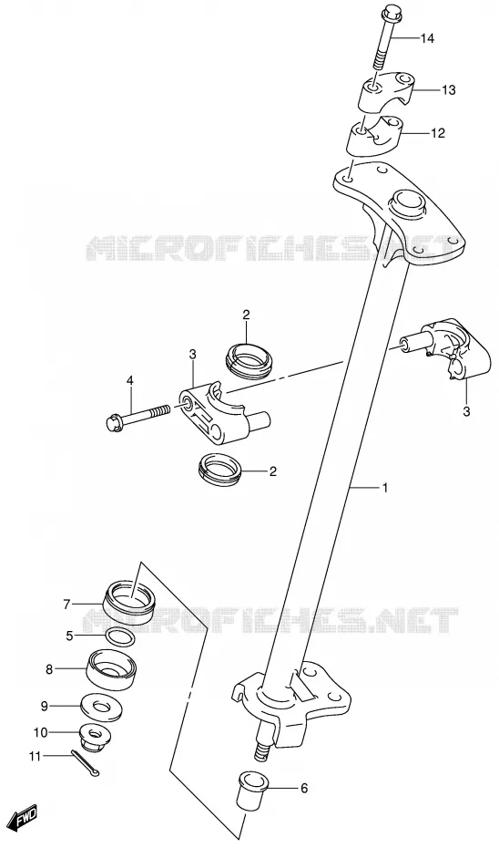 COLONNE DE DIRECTION (MODELE K2/K3) Suzuki QUAD 250 OZARK 2006  LT-F250K6(E3/E28)