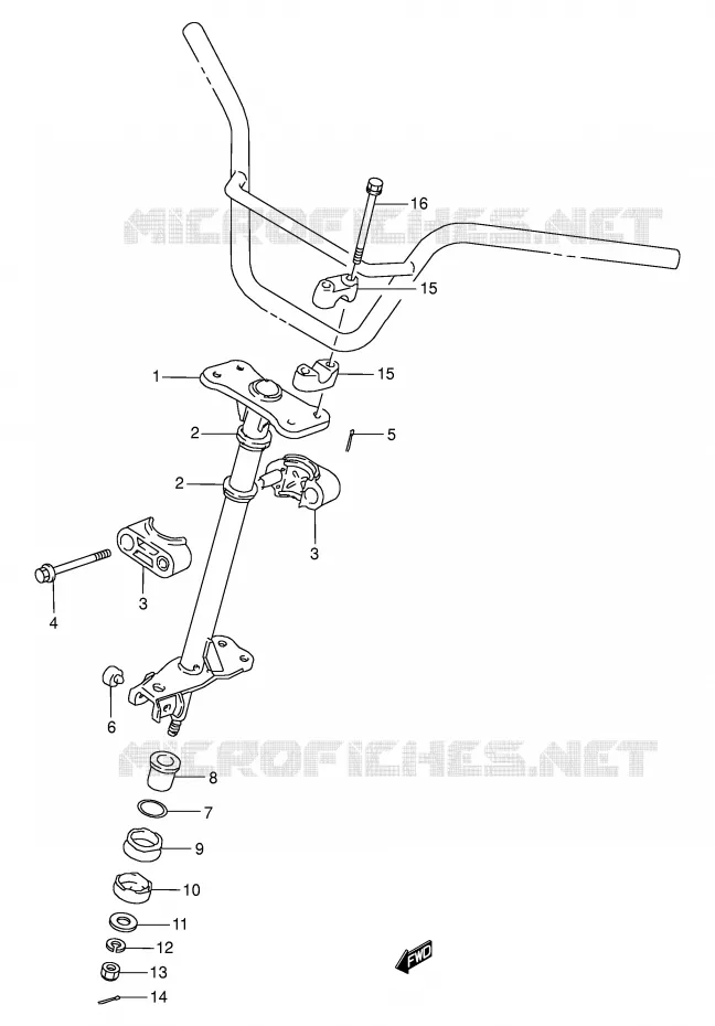 COLONNE DE DIRECTION Suzuki QUAD 250 KINGQUAD 1997  LT-F4WDV(E17)