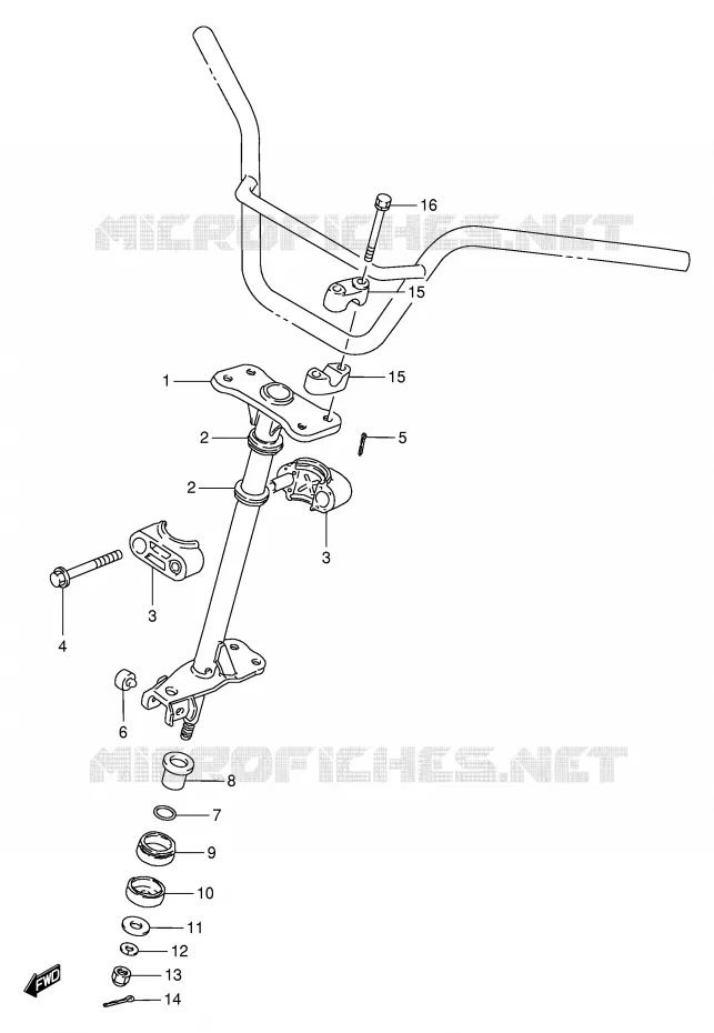COLONNE DE DIRECTION Suzuki QUAD 250 KINGQUAD 1998  LT-F4WDW(E28)