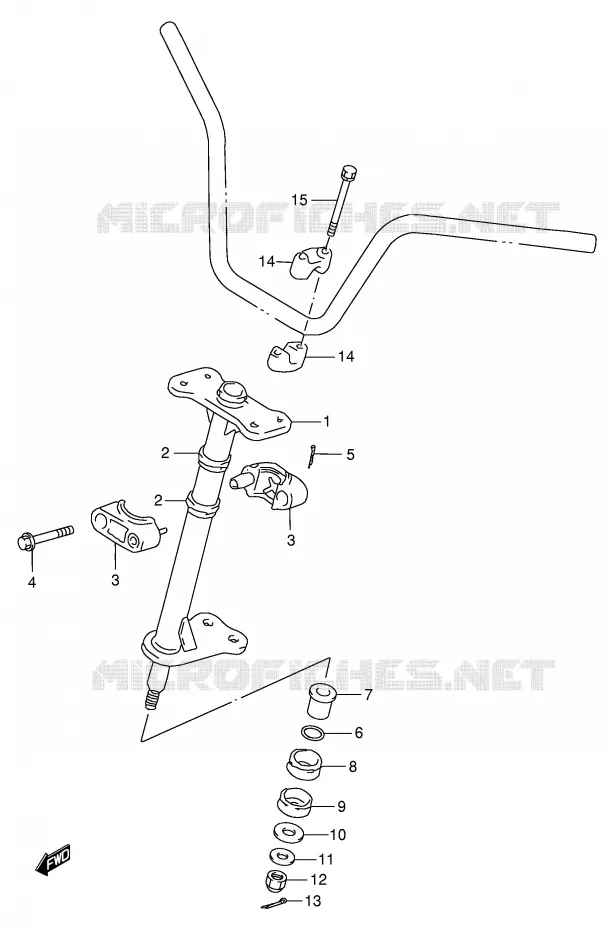 COLONNE DE DIRECTION Suzuki QUAD 250 OZARK 2001  LT-F250K1(E24)
