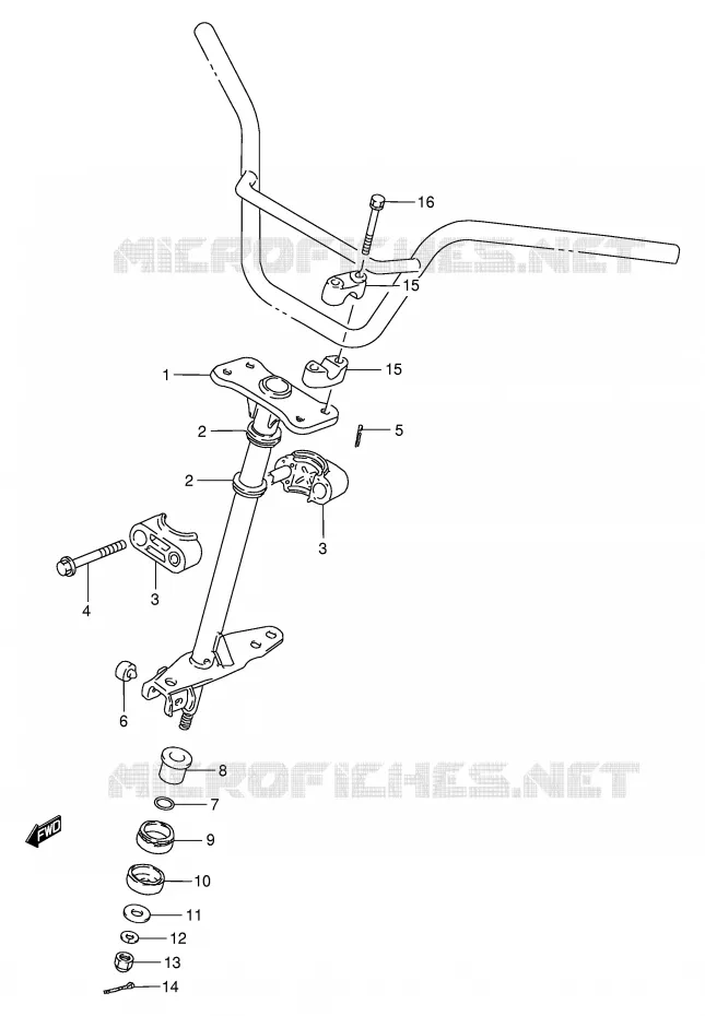 COLONNE DE DIRECTION Suzuki QUAD 300 KINGQUAD 2001  LT-F300FK1(E24)