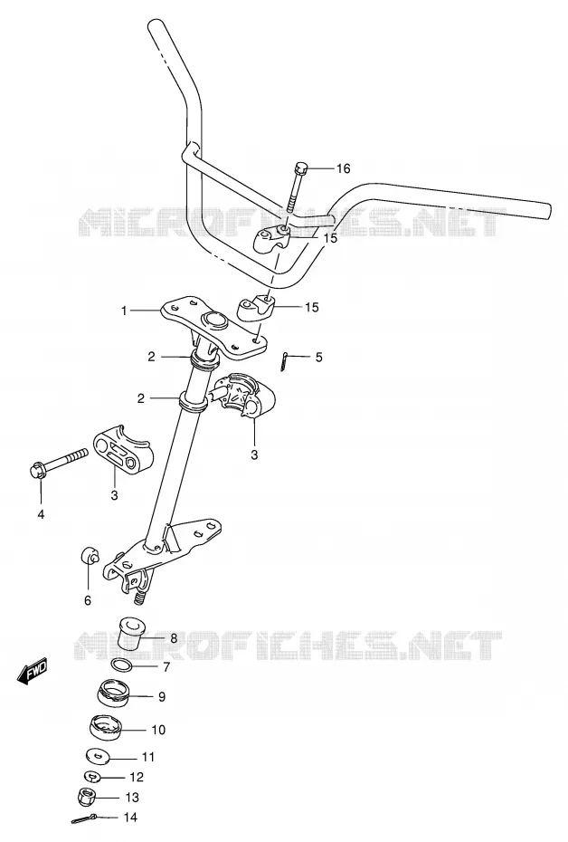 COLONNE DE DIRECTION Suzuki QUAD 300 KINGQUAD 2001  LT-F300K1(E24)