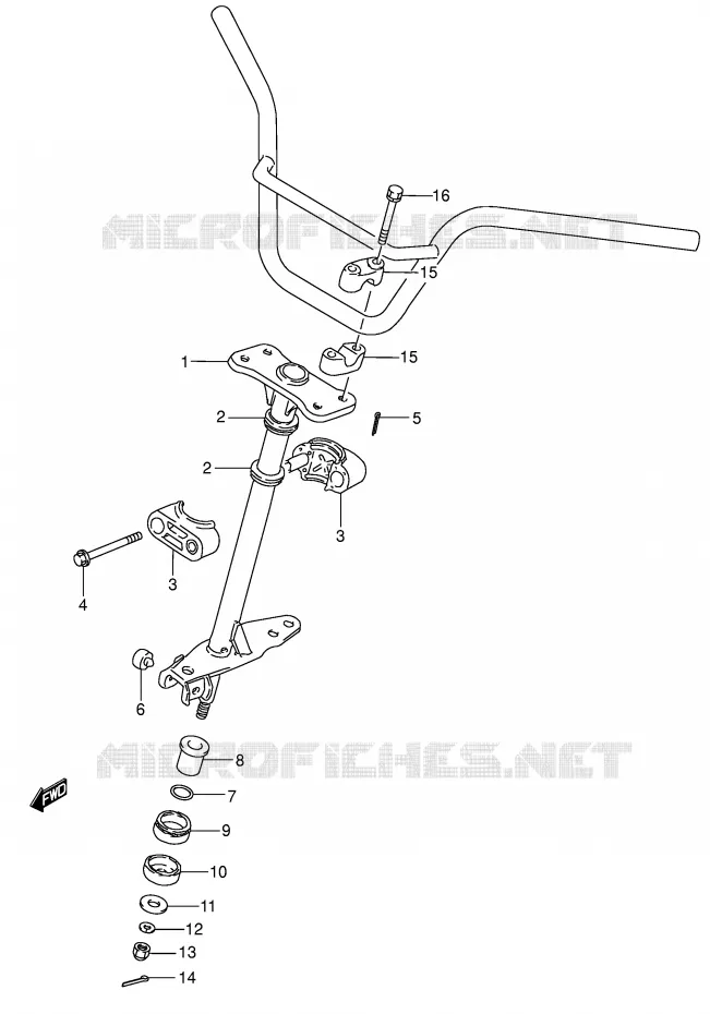COLONNE DE DIRECTION Suzuki QUAD 300 KINGQUAD 2004  LT-F300FK4(E3/E28)
