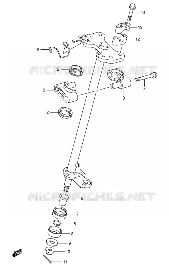 COLONNE DE DIRECTION Suzuki QUAD 400 EIGER 2004  LT-F400FK4(P3/P28)