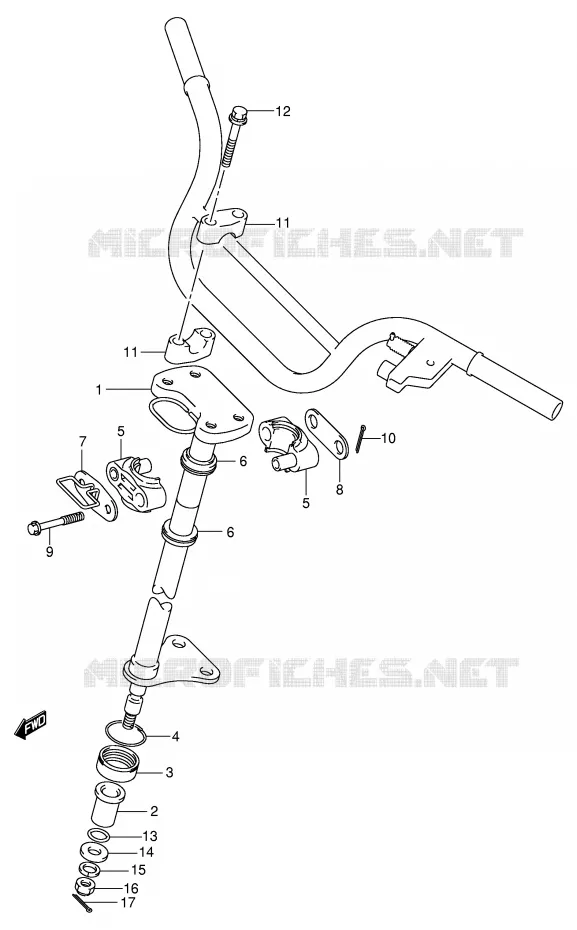 COLONNE DE DIRECTION Suzuki QUAD 50 MINIQUAD-SPORT 2004  LT-A50K4(P3/P28)
