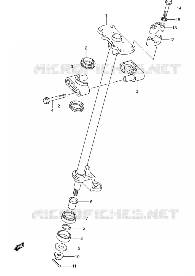 COLONNE DE DIRECTION Suzuki QUAD 500 KINGQUAD 2004  LT-A500FK4(P28/P33)