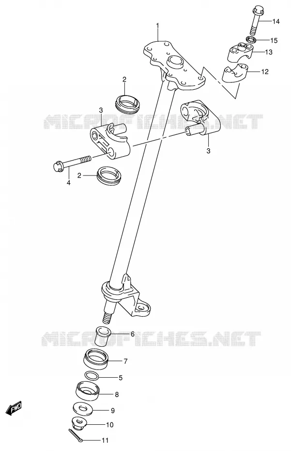 COLONNE DE DIRECTION Suzuki QUAD 500 VINSON 2005  LT-A500FK5(P24)