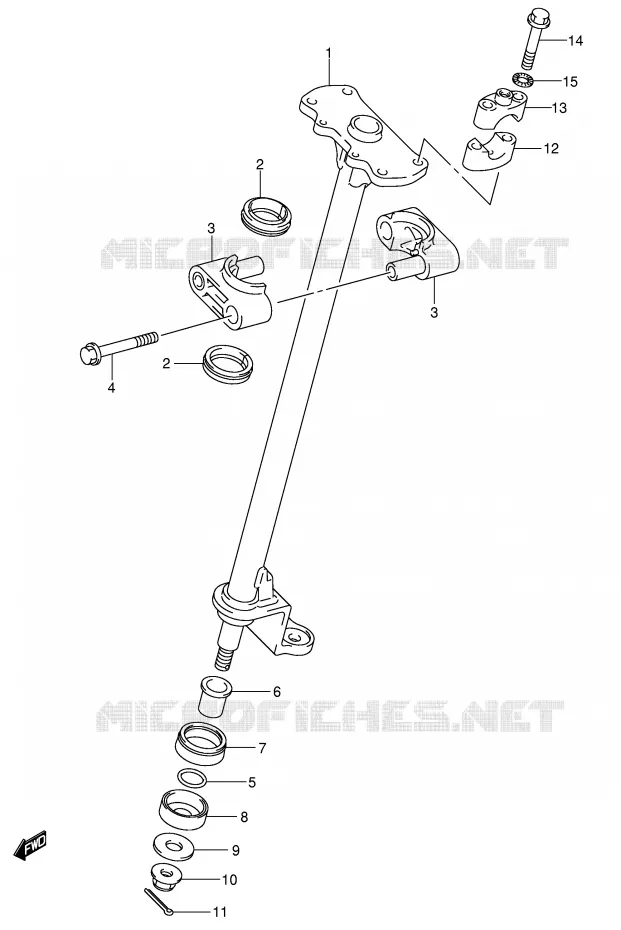 COLONNE DE DIRECTION Suzuki QUAD 500 VINSON 2006  LT-F500FK6(P24)