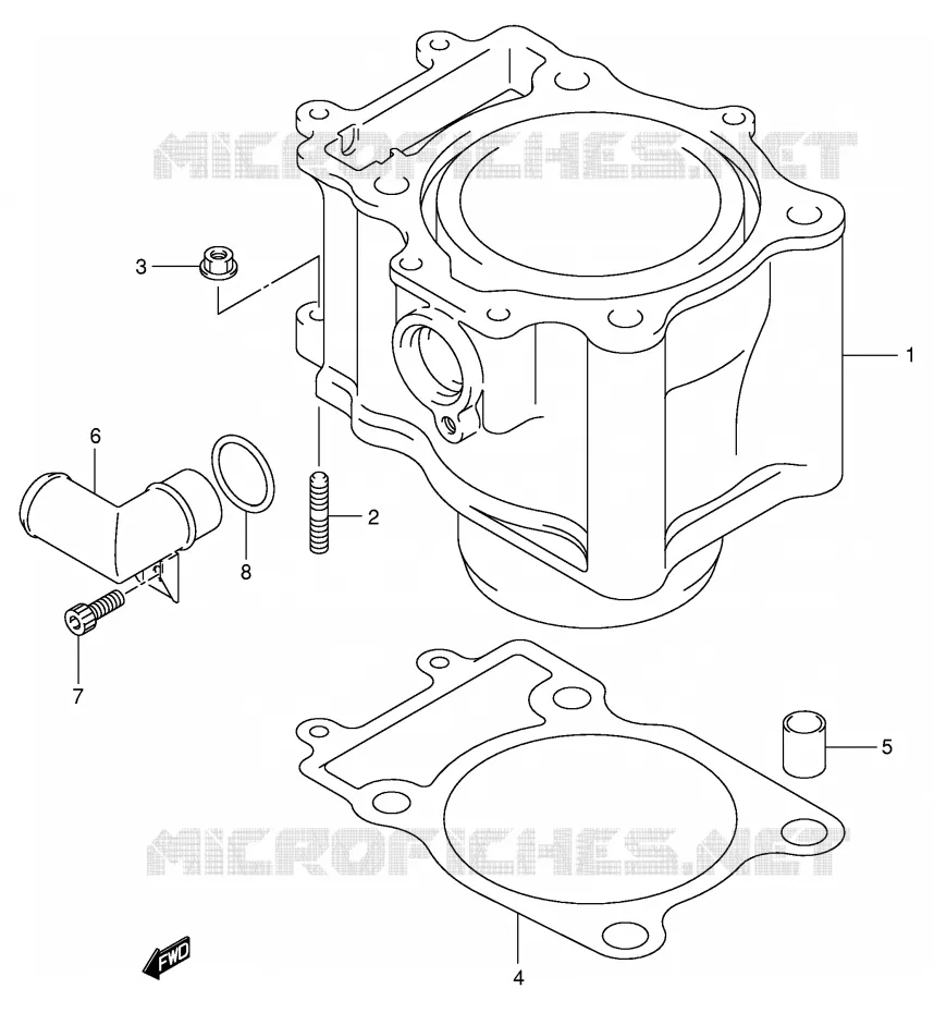 CYLINDRE Suzuki QUAD 500 VINSON 2007  LT-F500FK7(P24)