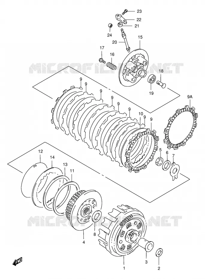 EMBRAYAGE Suzuki MOTO 650 FREEWIND 2000  XF650UY(E2)