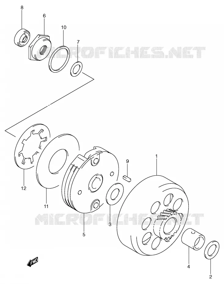 EMBRAYAGE Suzuki QUAD 50 MINIQUAD-SPORT 2003  LT-A50K3(P3/P28)