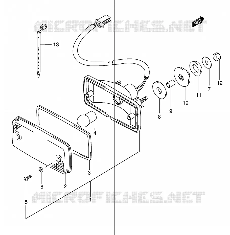 FEU ARRIERE (MODELE V/W/X/Y/K1) Suzuki QUAD 160 OZARK 2000  LT-F160Y(P24)