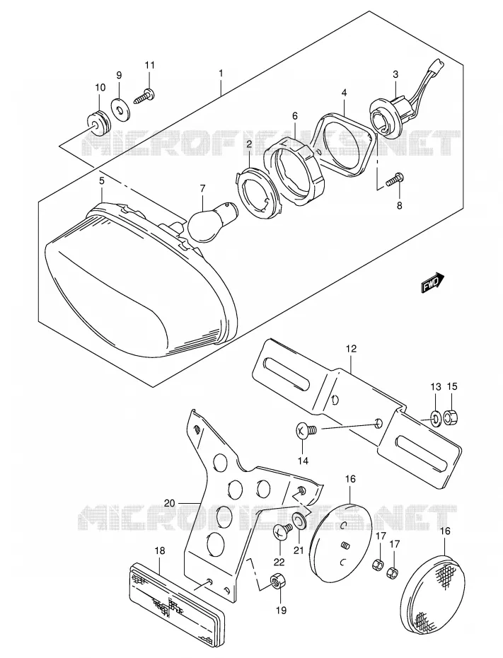 FEU ARRIERE Suzuki MOTO 650 FREEWIND 1999  XF650X(E2)