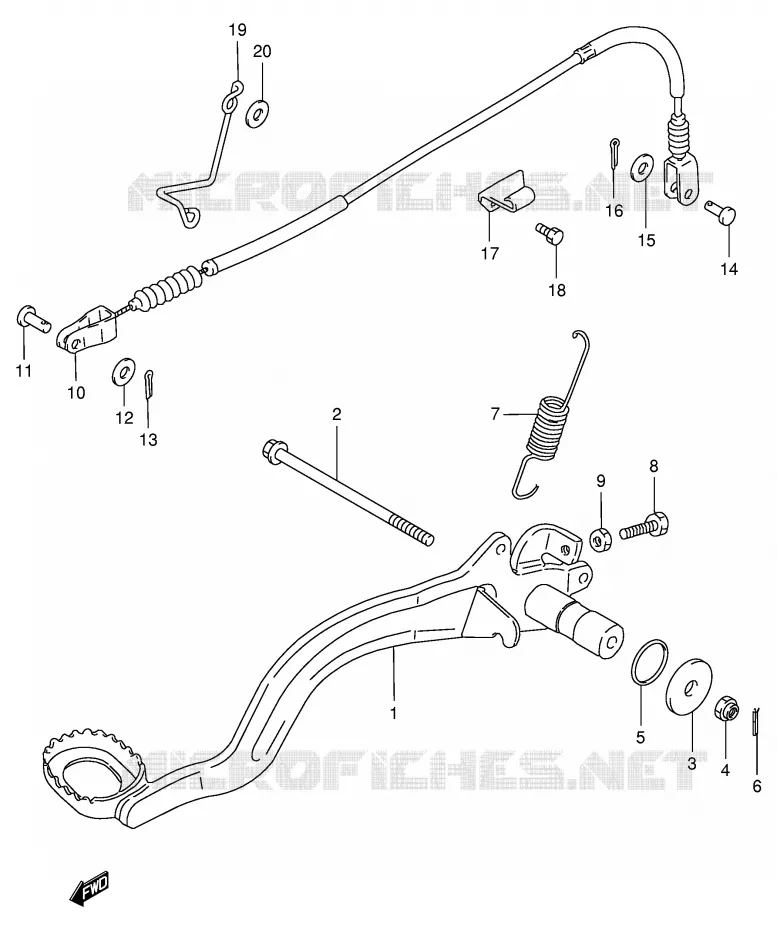 FREIN ARRIERE Suzuki QUAD 250 KINGQUAD 1996  LT-F4WDT(E28)