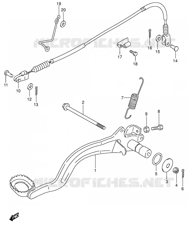 FREIN ARRIERE Suzuki QUAD 300 KINGQUAD 2000  LT-F300FY(E3/E28)