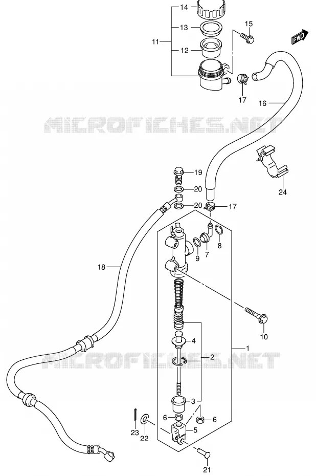 MAITRE CYLINDRE ARRIERE Suzuki QUAD 500 VINSON 2002  LT-A500FK2(E3/E28)
