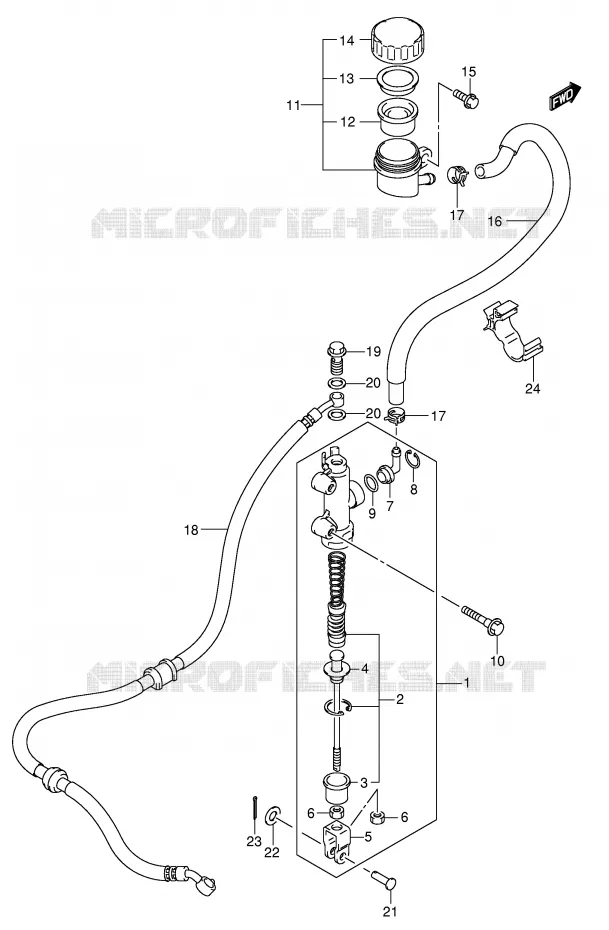 MAITRE CYLINDRE ARRIERE Suzuki QUAD 500 VINSON 2007  LT-A500FK7(P24)