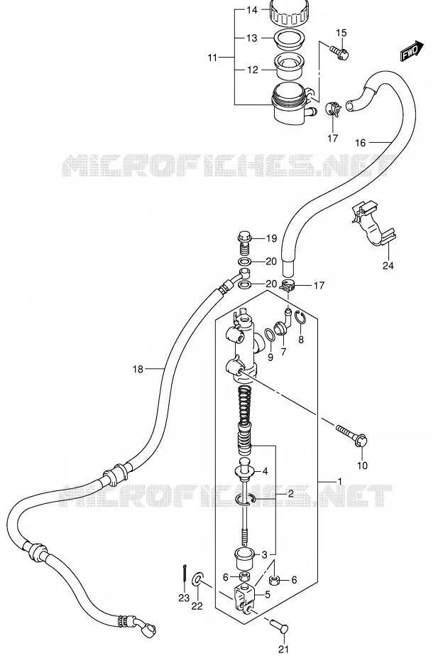 MAITRE CYLINDRE ARRIERE Suzuki QUAD 500 VINSON 2007  LT-F500FK7(P28/P33)