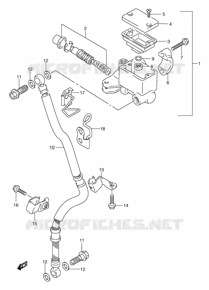 MAITRE CYLINDRE AVANT (MODELE Y/K1) Suzuki MOTO 650 FREEWIND 2000  XF650UY(E2)