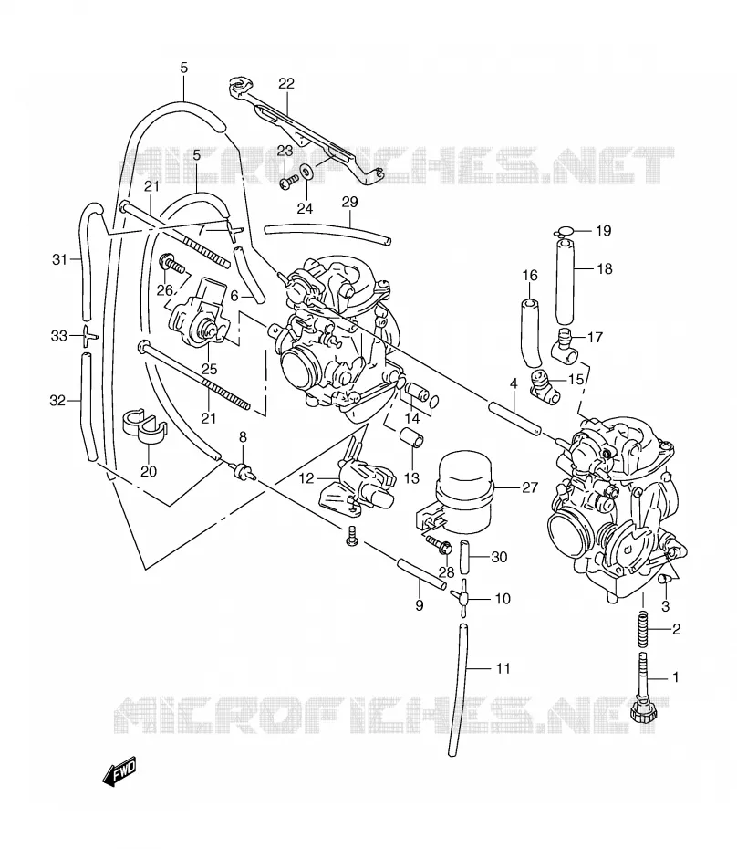 PIECES EXTERNES CARBURATEUR Suzuki MOTO 650 FREEWIND 2000  XF650Y(E2)