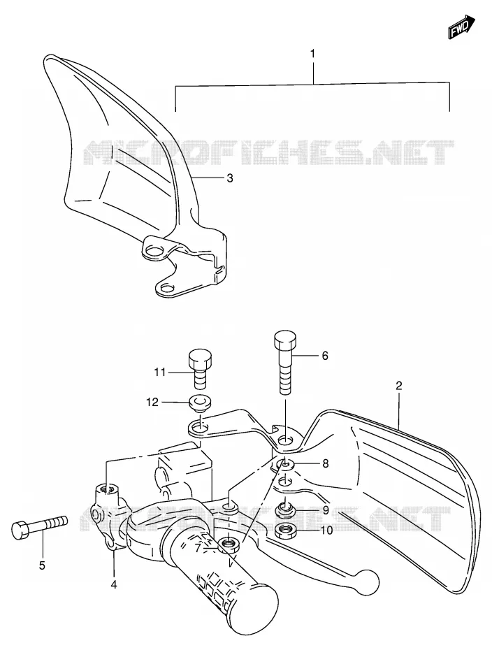 PROTEGES MAINS (OPTIONNEL) Suzuki QUAD 250 OZARK 1999  LT-F250X(E24)