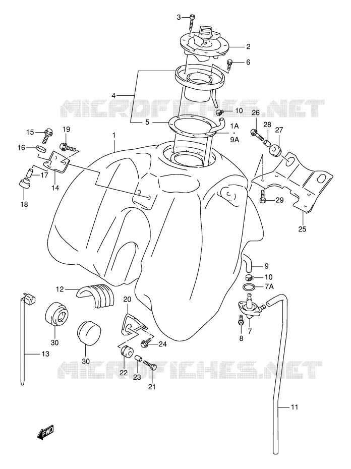 RESERVOIR D'ESSENCE Suzuki MOTO 650 FREEWIND 2001  XF650UK1(E2)