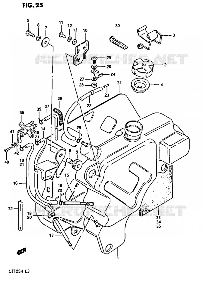RESERVOIR D'ESSENCE Suzuki QUAD 125 QUADRUNNER 1985  LT125F(E3)