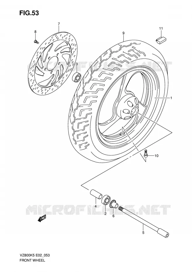 ROUE AVANT Suzuki MOTO 800 MARAUDER 2007  VZ800ZK7(E2)