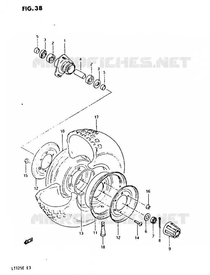 ROUE AVANT Suzuki QUAD 125 QUADRUNNER 1984  LT125E(E3)