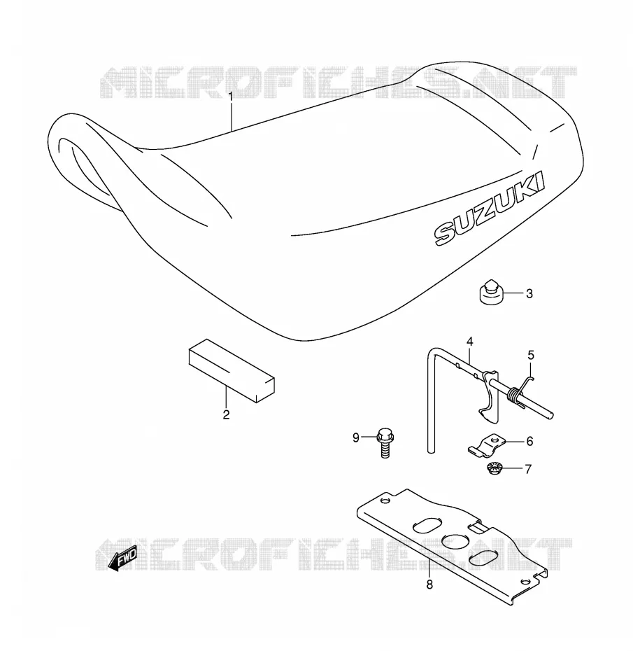 SELLE Suzuki QUAD 50 MINIQUAD-SPORT 2002  LT-A50K2(P2)