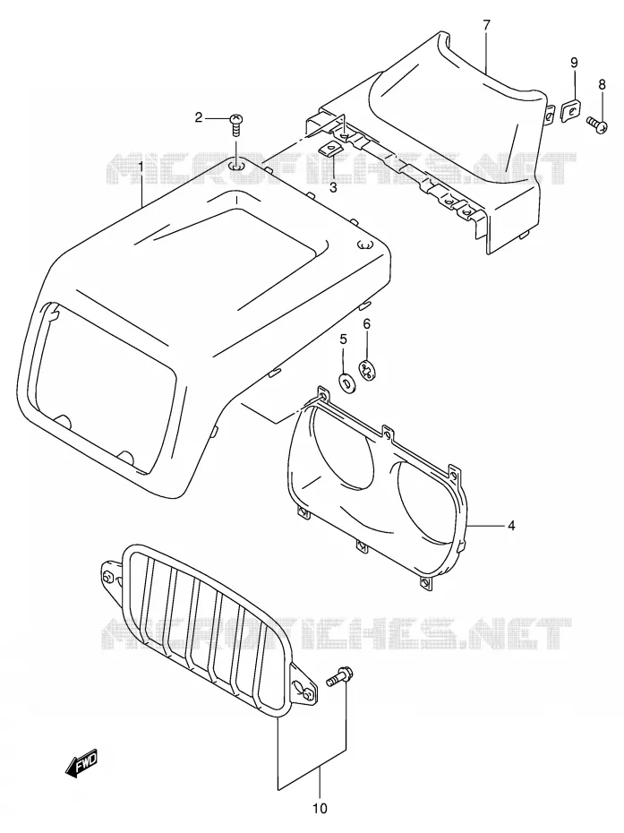 SUPPORT - CARENAGES DE PHARE Suzuki QUAD 250 OZARK 1999  LT-F250FX(E24)