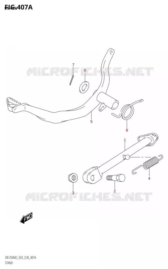 BEQUILLE Suzuki MOTO 50 DR 2022  DR-Z50 2022 M2 (E28)