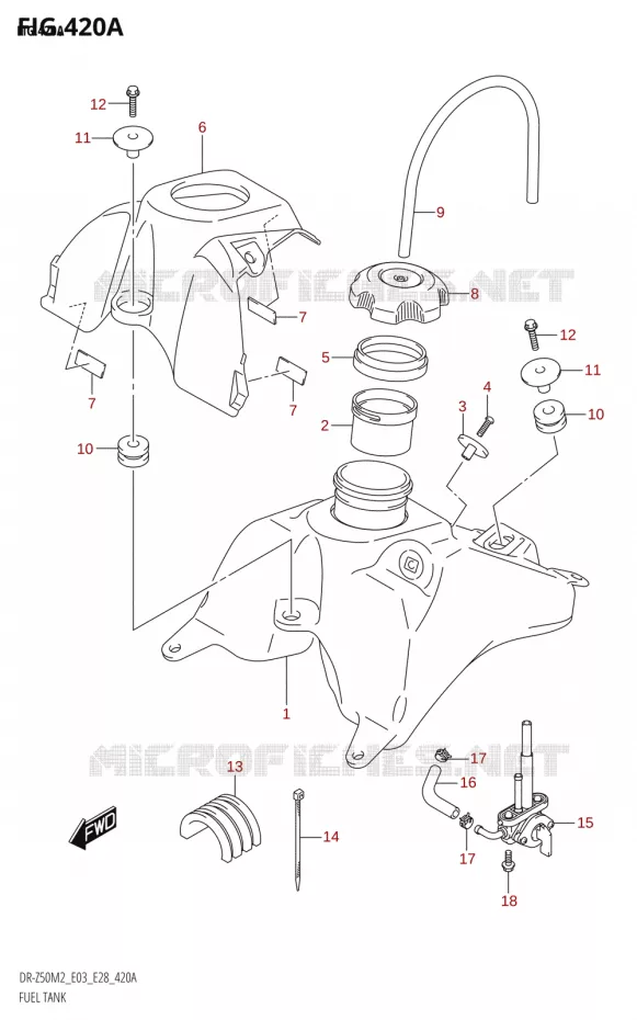 RESERVOIR D'ESSENCE Suzuki MOTO 50 DR 2022  DR-Z50 2022 M2 (E28)