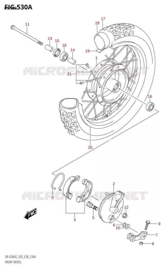 ROUE AVANT Suzuki MOTO 50 DR 2022  DR-Z50 2022 M2 (E28)