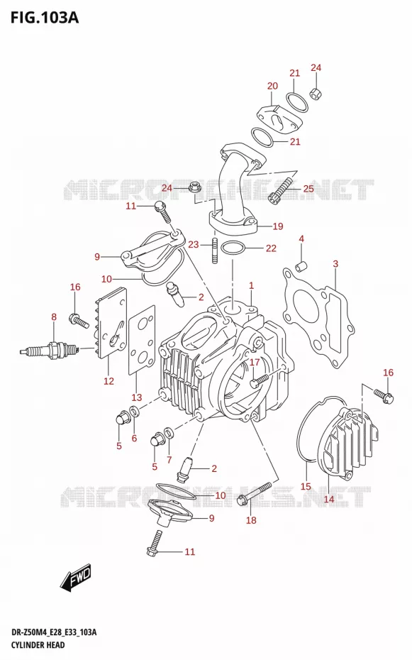 CULASSE Suzuki MOTO 50 DR 2024  DR-Z50 2024 M4 (E28)